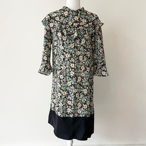 Zara | Floral Ruffle Bib Shift Dress *NWT*